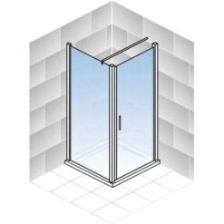 Schulte Drehtür Toura R + Seitenwand Pendelb. Schwarz 200 X 80 X 80 Cm Klar Hell -Badkomfort Verkauf 4060991070037 2053 5