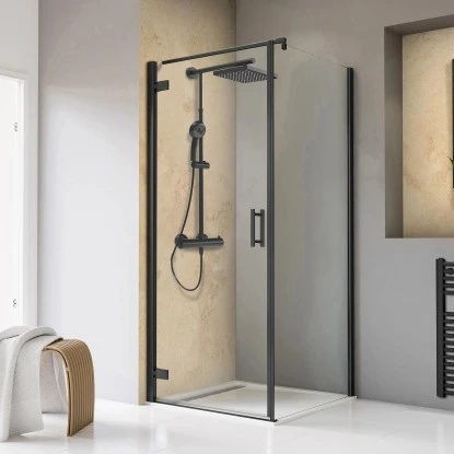 Schulte Drehtür Toura L + Seitenwand Pendelbar Schwarz 200 X 80 X 80cm Klar Hell 3 Schulte Drehtür Toura L + Seitenwand Pendelbar Schwarz 200 X 80 X 80cm Klar Hell