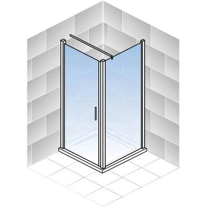 Schulte Drehtür Toura L + Seitenwand Pendelbar Schwarz 200 X 80 X 80cm Klar Hell 7 Schulte Drehtür Toura L + Seitenwand Pendelbar Schwarz 200 X 80 X 80cm Klar Hell - Image 5