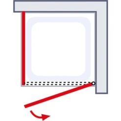 Schulte Drehtür Toura R + Seitenwand Pendel Schwarz 200 X 100 X 100 Cm Klar Hell -Badkomfort Verkauf 4060991070075 2053 6