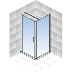 Schulte Drehtür Toura L + Seitenwand Pendel Schwarz 200 X 100 X 100 Cm Klar Hell -Badkomfort Verkauf 4060991070082 2053 5