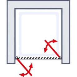 Schulte Pendeltür Toura Nische Schwarz 200 Cm X 90 Cm Klar Hell -Badkomfort Verkauf 4060991070105 2053 6