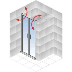 Schulte Pendeltür Toura Nische Schwarz 200 Cm X 100 Cm Klar Hell -Badkomfort Verkauf 4060991070112 2053 5