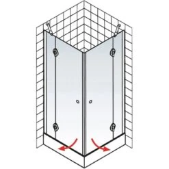 Schulte Eckeinstieg 4-tlg. Toura Pendelbar Schwarz 200 X 100 X 100 Cm Klar Hell 13 Schulte Eckeinstieg 4-tlg. Toura Pendelbar Schwarz 200 X 100 X 100 Cm Klar Hell -Badkomfort Verkauf 4060991070136 2053 6