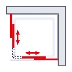 Schulte Eckeinstieg Mit Schiebetüren Sunny 180 Cm X 75-90 Cm Silber Glasdekor -Badkomfort Verkauf 4060991070211 2053 AI 02