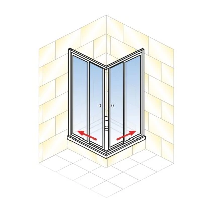 Schulte Eckeinstieg Mit Schiebetüren Sunny 180 Cm X 75-90 Cm Weiß Glasdekor 7 Schulte Eckeinstieg Mit Schiebetüren Sunny 180 Cm X 75-90 Cm Weiß Glasdekor - Image 5