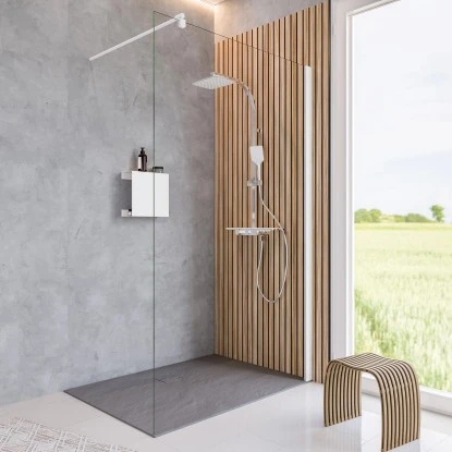 Schulte Walk In Frontteil Alexa Style 2.0 Mattweiß Klar Hell 200 Cm X 90 Cm 3 Schulte Walk In Frontteil Alexa Style 2.0 Mattweiß Klar Hell 200 Cm X 90 Cm