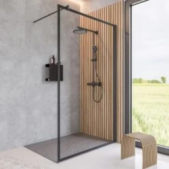 Schulte Walk In Frontteil Alexa Style 2.0 Dekor Frame Mattschwarz 200 X 120 Cm