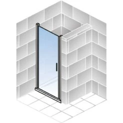 Schulte Youngline Drehtür Für Nische Chromoptik Dekor Cubic -Badkomfort Verkauf 439638 4081 2