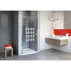 Schulte Youngline Drehtür Für Nische Chromoptik Dekor Cubic -Badkomfort Verkauf 439638 4081 3