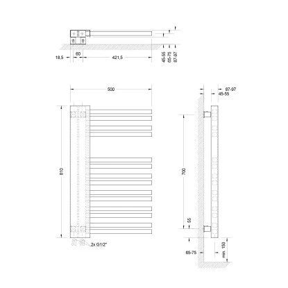 Schulte Design-Heizkörper Bologna 81 Cm X 50 Cm Anthrazit Version Links 4 Schulte Design-Heizkörper Bologna 81 Cm X 50 Cm Anthrazit Version Links - Image 2