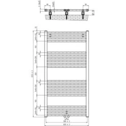 Schulte Design-Heizkörper Gerade Mit Mittenanschluss 551 W Alpinweiß -Badkomfort Verkauf 86159 4037563201069 Skizze