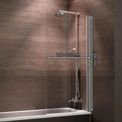 Schulte Badewannenfaltwand Komfort 1-tlg. 69,5 X 130 Cm Ohne Bohren Alu-Natur -Badkomfort Verkauf 984573 2053 3