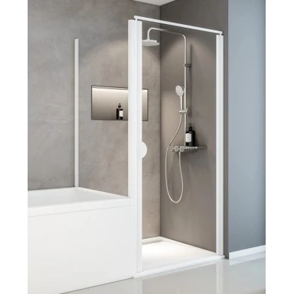 Schulte Sunny Drehtür Mit Verkürzter Seitenwand Echtglas Klar Alpinweiß 8 Schulte Sunny Drehtür Mit Verkürzter Seitenwand Echtglas Klar Alpinweiß - Image 6