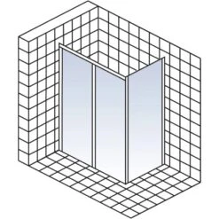 Schulte Schiebetür 2-teilig Für Seitenwand Kristall/Trend 120 Cm X 200 Cm -Badkomfort Verkauf tall trend d505810 skizze2